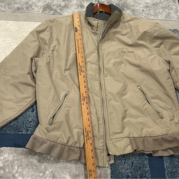 Vintage L.L. Bean Men's Tan Jacket Outdoor Workwear Fleece Lining Size XL - Picture 8 of 12